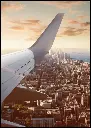 Vista Aerea Urbana al Tramonto - Poster