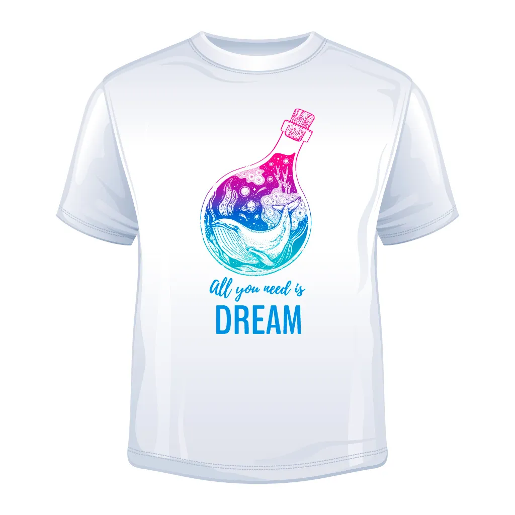 "All you need is Dream" T-shirt (01 Bianco, S)