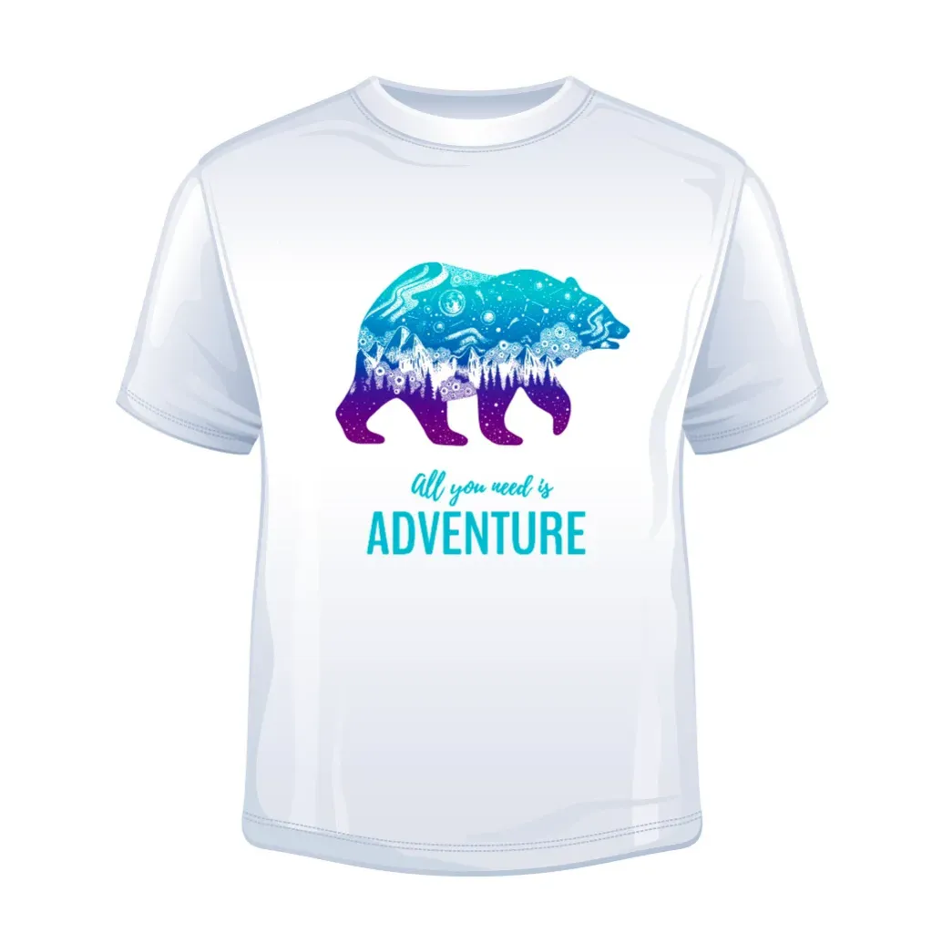"All you need is Adventure" T-shirt (01 Bianco, S)