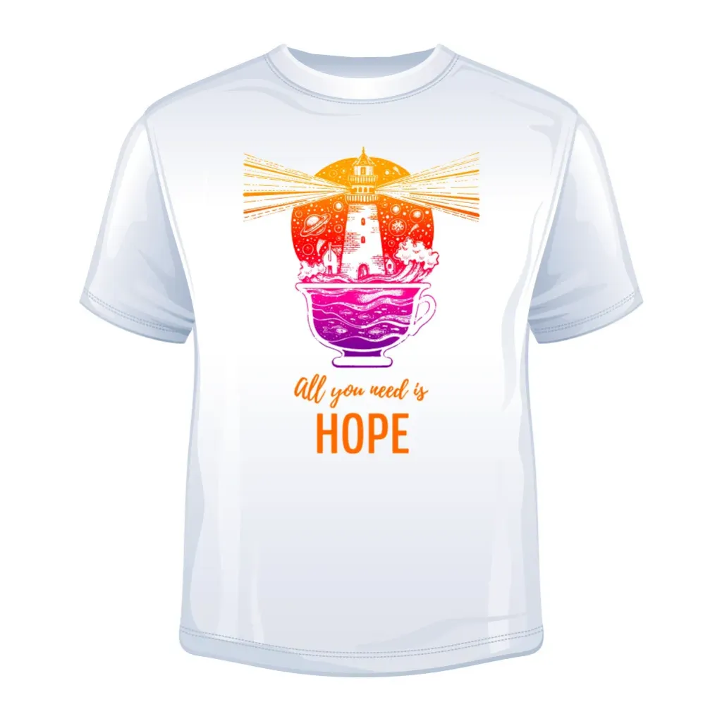 "All you need is Hope" T-shirt (01 Bianco, S)