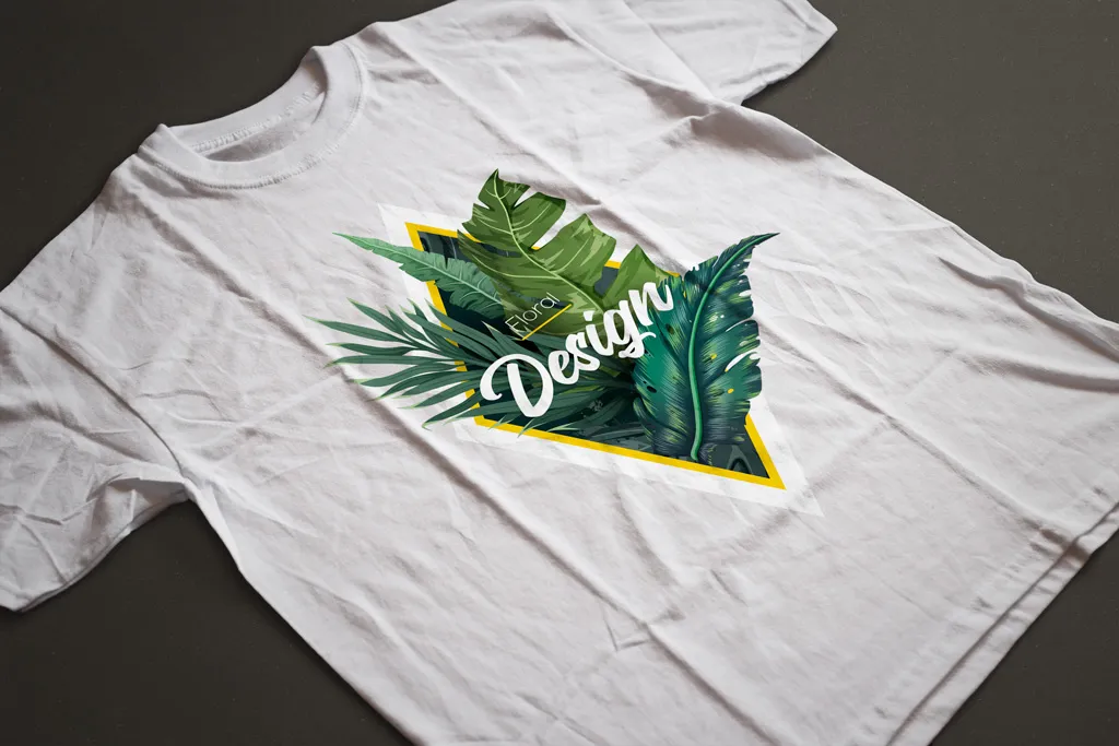 "Floral Design" T-shirt (01 Bianco, S)